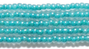 10SB787: CZ Seed Bead Colorlined Green 10/0 5HK