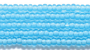 10SB764-SW: CZ Seed Bead White Lined Aqua 10/0 5HK