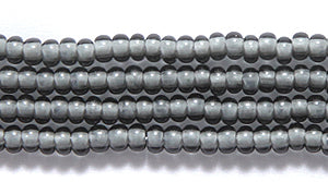 10SB704: CZ Seed Bead White Colorlining In Grey 10/0 5HK