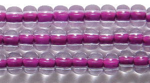 6SB798-N: CZ Seed Bead Neon Lined Purple 6/0 Uv Reactive 36STR