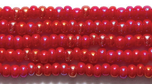 10SB544: CZ Seed Bead Opaque MED Red AB 10/0 5HK