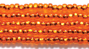 10SB432: CZ Seed Bead Silver Lined LT Orange 10/0 5HK