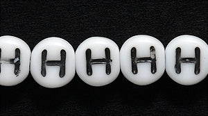 6LB-H: CZ Alphabet H White/black 6mm 400PC