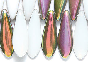 92DP511-V: CZ Spear Alabaster Vitrail 5x16mm 200PC