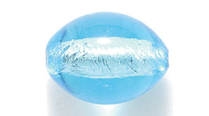 36OV464: OV Dimpled Lamp Silver Foil Aqua 15 x 11mm - 1 piece