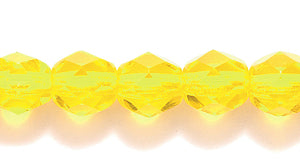 6FC225-A: CZ FACET RD TRANS LT MED Yellow 6MM-300PC