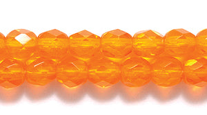 4FC232: CZ FACET RD TRANS LT Orange 4mm-1200PC