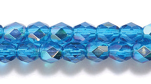 4FC568: CZ FACET RD Capri Blue AB 4mm-600PC