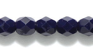 6FC179R: CZ Faceted Opaque Deep Navy Blue 6mm-50PC