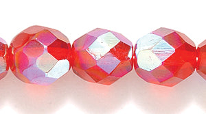 8FC544R: CZ FACET RD Ruby AB 8mm-25PC