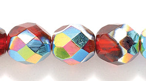 8FC544-V: CZ Faceted Round Ruby Vitrail 8mm-200PC