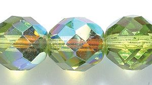 10FC583: CZ FACET RD Olive Green AB 10mm 150PC