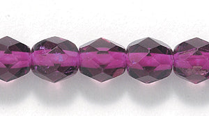 6FC3298-F: CZ FACET RD Color Lined Fuchsia In Amethyst 6MM 400PC