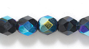 6FC509: CZ FC Round Black AB 6mm - 300PC