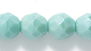 8FC385: CZ FACET RD Turquoise Green Luster 8mm-150PC