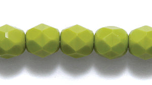 6FC183-OVR: CZ FACET RD Opaque Olive Green 6mm-50PC