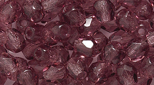 4FC298-L: CZ FACET RD TRANS DK Amethyst 4mm-1200PC