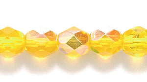 6FC525-A: CZ FACET RD Tawny Yellow AB 6mm-300PC