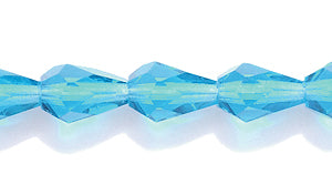 42FC266R: CZ Drop Trans DK MED Aqua 5x7mm-50PC