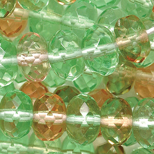 77FR9205: CZ FC Gem Cut Glass Rondell Mix #205 9mm 300PC