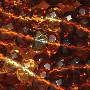 75FR9102R: CZ Faceted Gem Cut Glass Rondelle Mix #102 7mm-50PC