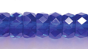 74FC277R: CZ Faceted Disc Trans Deep Sapphire 8mm-25PC