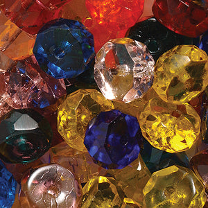 70FC9001R: Faceted Disc Bright Rainbow MED Mix-100PC