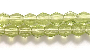 82FC283R: CZ Faceted Diamond Trans Olive 4mm-50PC