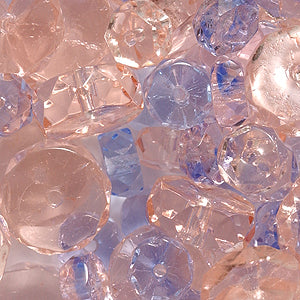 70FC9037R: Faceted Disc Pale Pink/pale Sapphire Mix-90PC