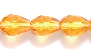 44FC254-JR: CZ Faceted Drop Trans Topaz 7x9mm-25PC