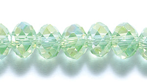 73CD582: Crystal Round Rondelle Peridot AB 4x6mm 1STR
