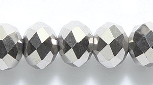 75CD817: Crystal Round Rondelle Nickel Silver 6x8mm 1STR