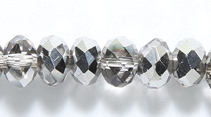 73CD815-H: Crystal Round Rondelle Half Coated Silver 4x6mm 1STR