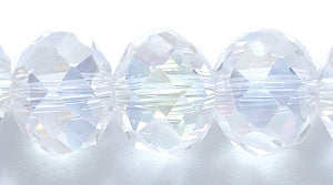77CD513: Crystal Round Rondelle Crystal AB 8x10mm 50