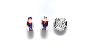 74RS278: Poly Rondelle Sapphire/orange 4mm - 10 Pieces