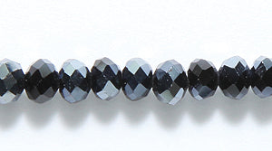 71CD309: Cut CRY RD RNDL Hematite 3x4mm 15-16" STR