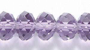75CD297: China Crystal Faceted Rondell Tanzanite 6x8mm - 1 String