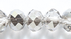 75CD815-H: Cut CRY RD RNDL Half Coated Silver 6x8mm 15-16" STR