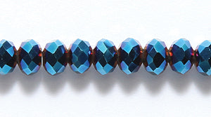 71CD878: Crystal Round Rondelle Metallic Blue Iris 3x4mm 1STR