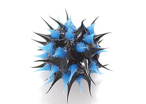 8MS109-74: Rubber Round Black w/Blue 8mm - 5PPK