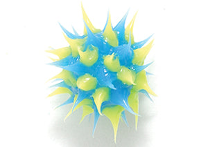 8MS174-22: Rubber Round Blue w/Yellow 8mm - 5PPK