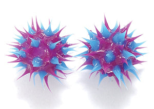 6MS198-74: Rubber Round Purple w/Blue 6mm - 5PPK