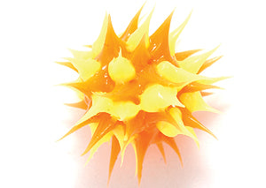 8MS134-22: Rubber Round Orange w/Yellow 8mm - 5PPK