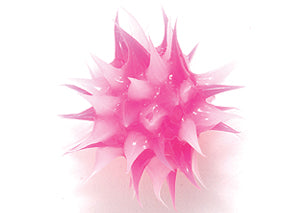 8MS192-12: Rubber Round Pink w/White 8mm - 5PPK