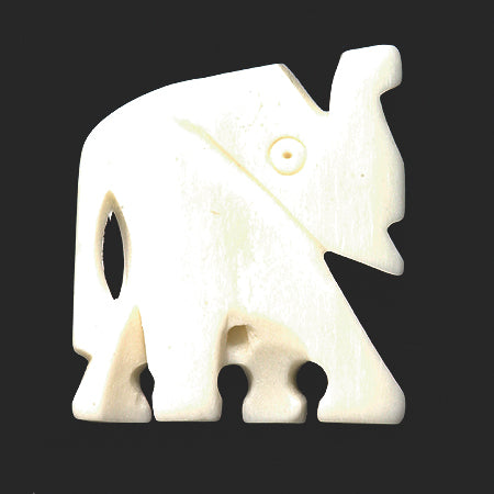 BN221: Bone Elephant White 25mm Tall 6 Pieces