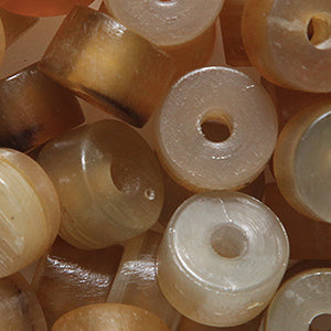 9HR250-S: Horn Crow Bead Natural 6x9mm Sharp Edge 30 Pieces