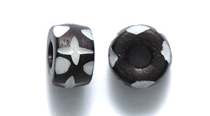 75BN109-C: Bone Disc Black With Carving 5x8mm 50 Pieces