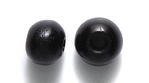 8BN109: Bone Smooth Round Black 8mm Average 100 Pieces