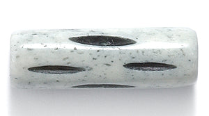 BN275-4: Bone Carved Tube With Black 24mm Average 20 Pieces