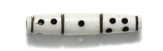 36IP114-CB: India Bone Hare Pipe Carved 1.5in 15 Pieces